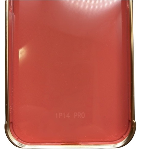 Glamorous Bling: Red Heart iPhone 14 Pro Case w Gold Plating‎ & Camera Protector - Picture 4 of 5
